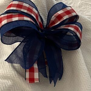 Chic Red and Blue Plaid Bow
